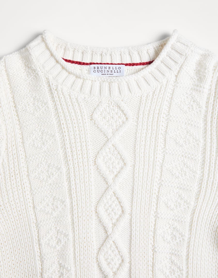 Maglia Fisherman's Cable Panama Bambino - Brunello Cucinelli