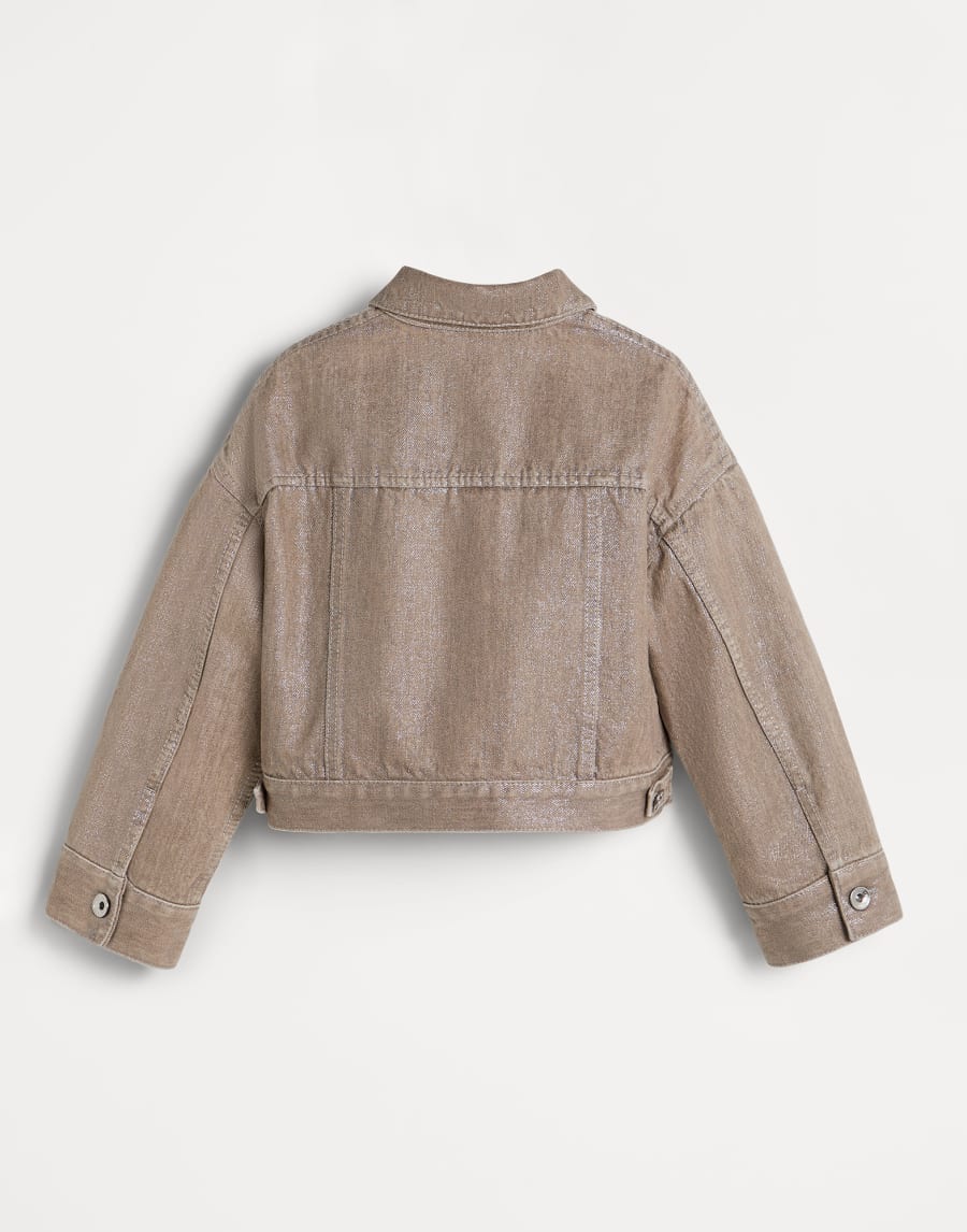 Blouson mit vier Taschen aus Denim Beige Mädchen - Brunello Cucinelli