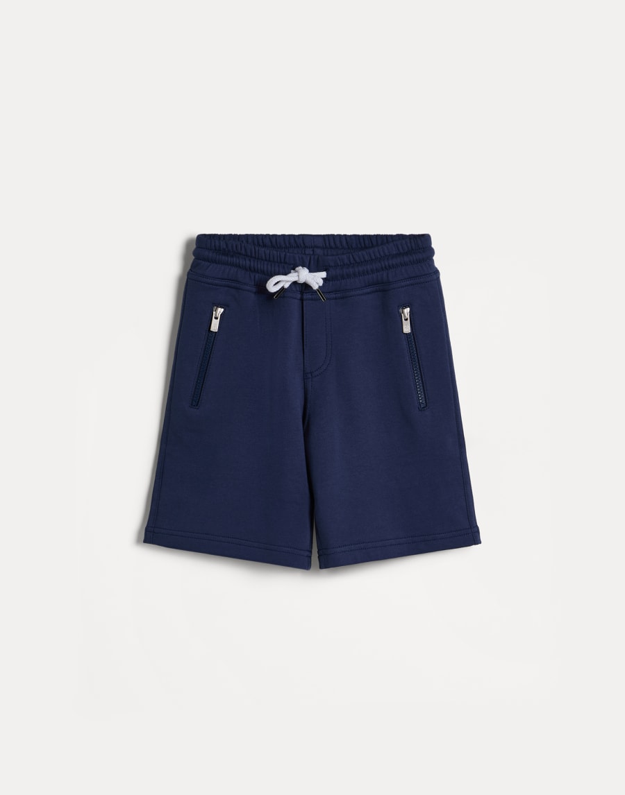 French terry Bermuda shorts Blue Boys - Brunello Cucinelli