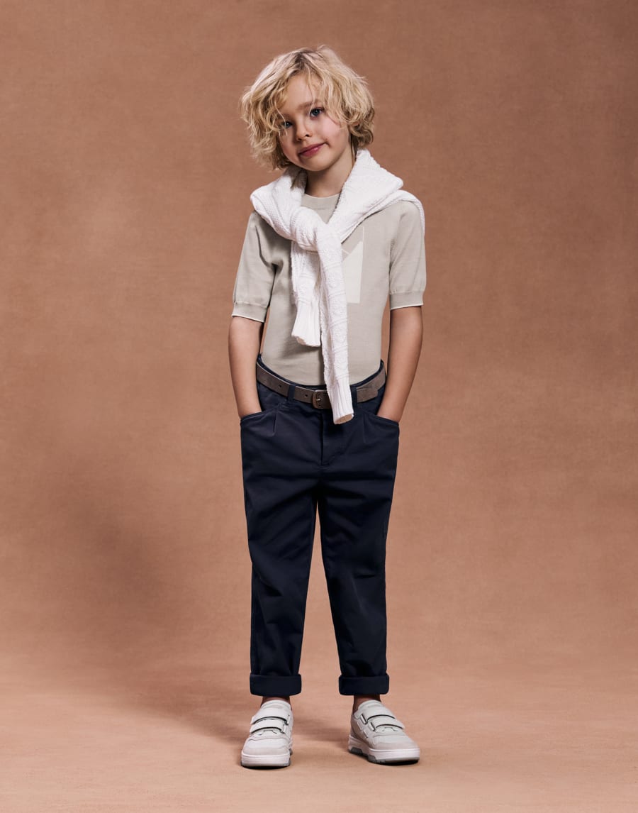 Maglia Fisherman's Cable Panama Bambino - Brunello Cucinelli