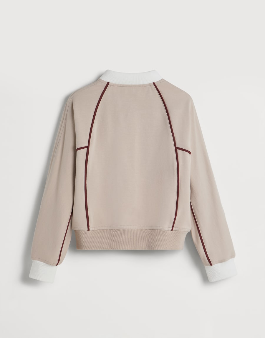Topwear stile bomber in felpa Beige Chiaro Bambina - Brunello Cucinelli
