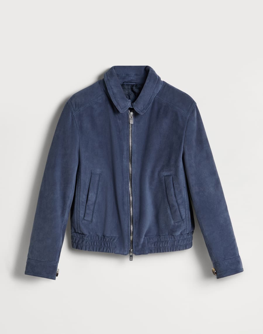 Giubbino in camoscio Denim Bambino - Brunello Cucinelli