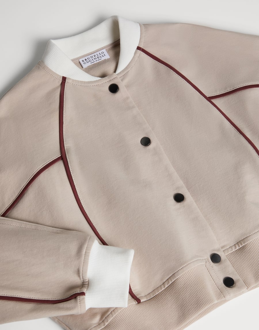 Topwear stile bomber in felpa Beige Chiaro Bambina - Brunello Cucinelli