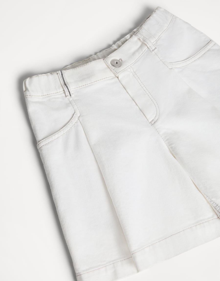 Shorts Baggy con monile Bianco Bambina - Brunello Cucinelli