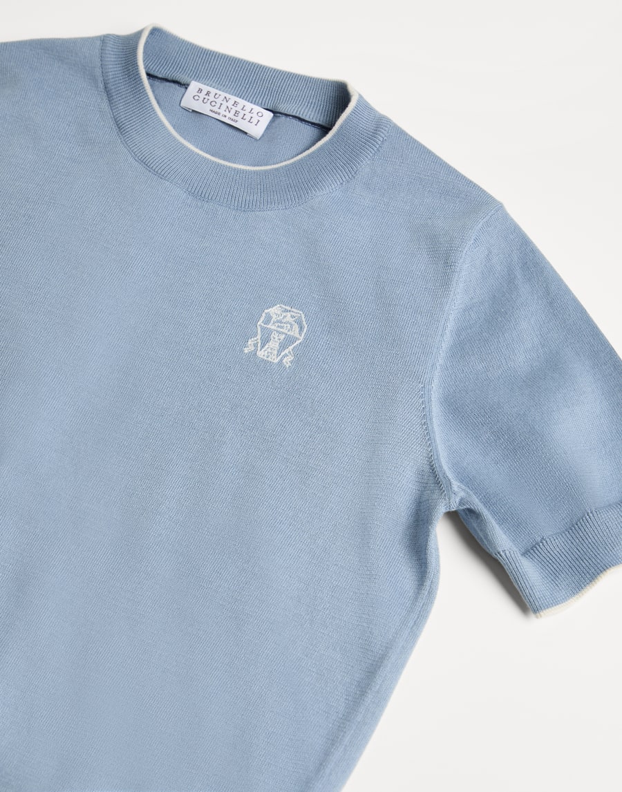 Lightweight knit T-shirt Azure Boys - Brunello Cucinelli