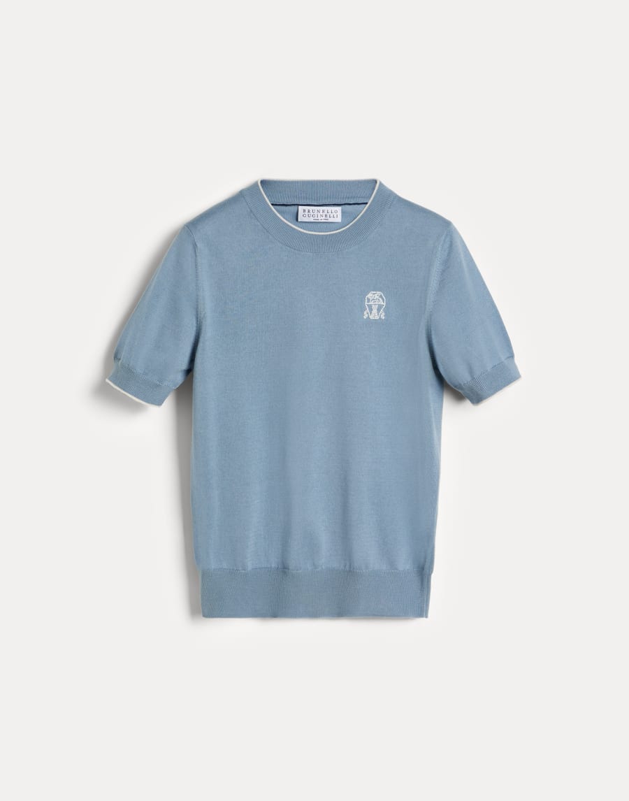 Lightweight knit T-shirt Azure Boys - Brunello Cucinelli