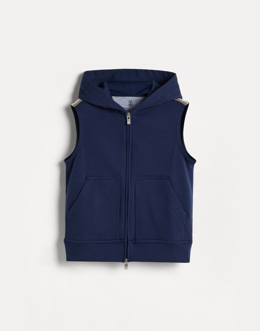 French terry vest Blue Boys - Brunello Cucinelli
