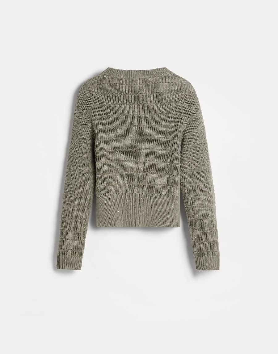 Maglia Texture in cotone Salvia Bambina - Brunello Cucinelli
