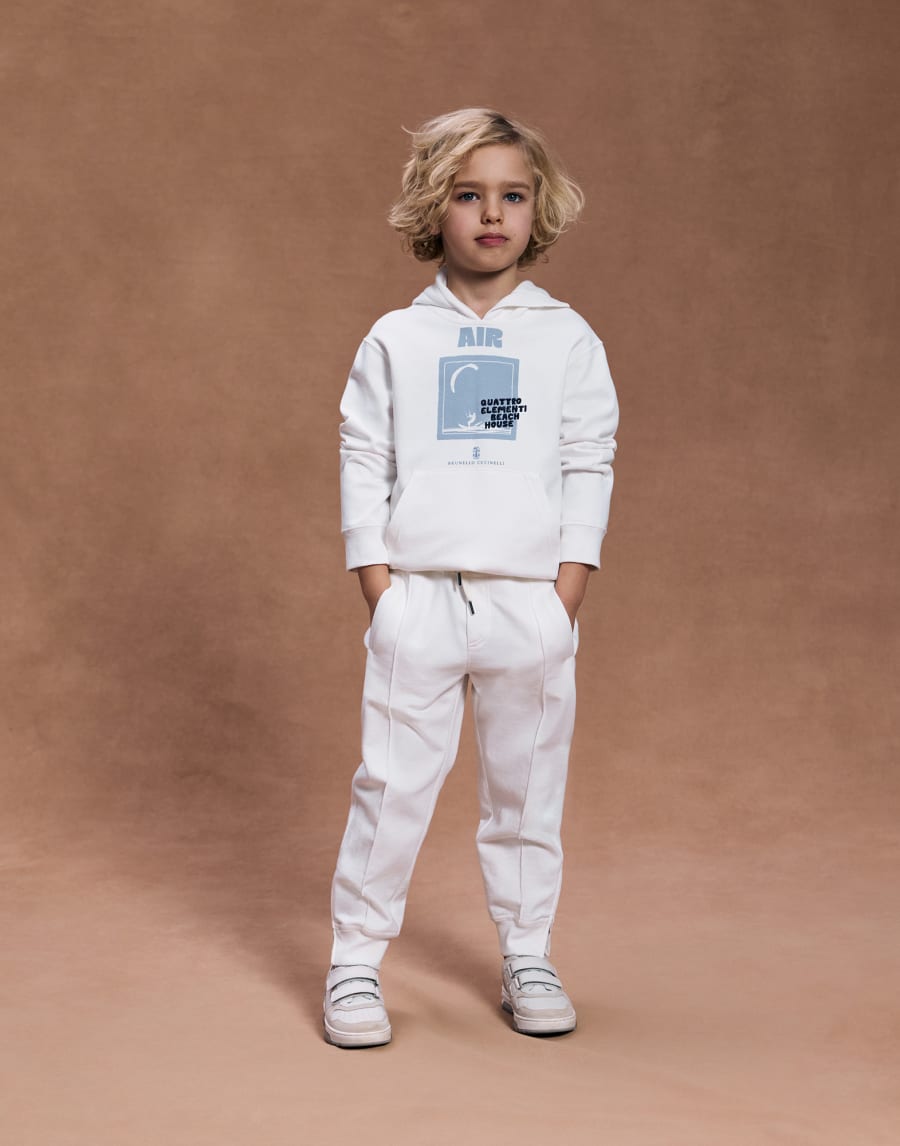 Topwear in felpa 'Aria' Off-White Bambino - Brunello Cucinelli