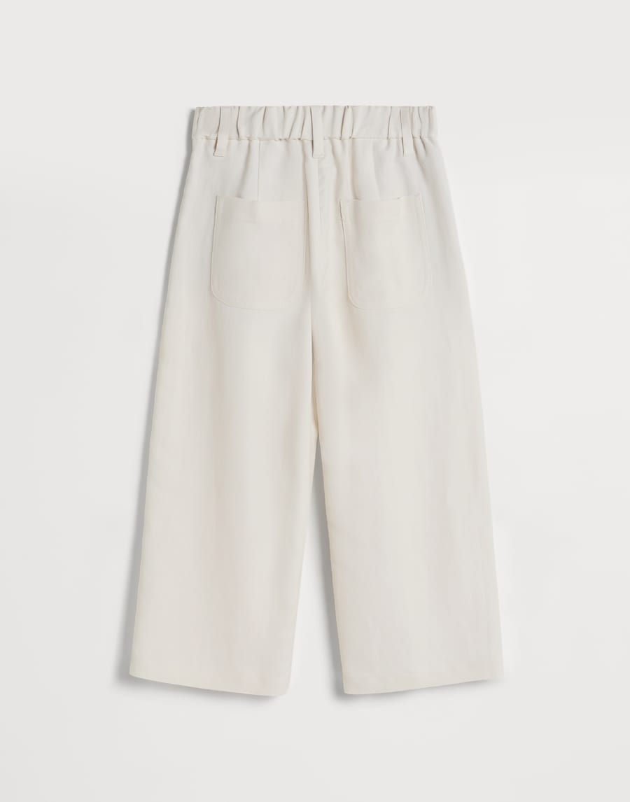 Pleated A-line trousers with monili Panama Girls - Brunello Cucinelli