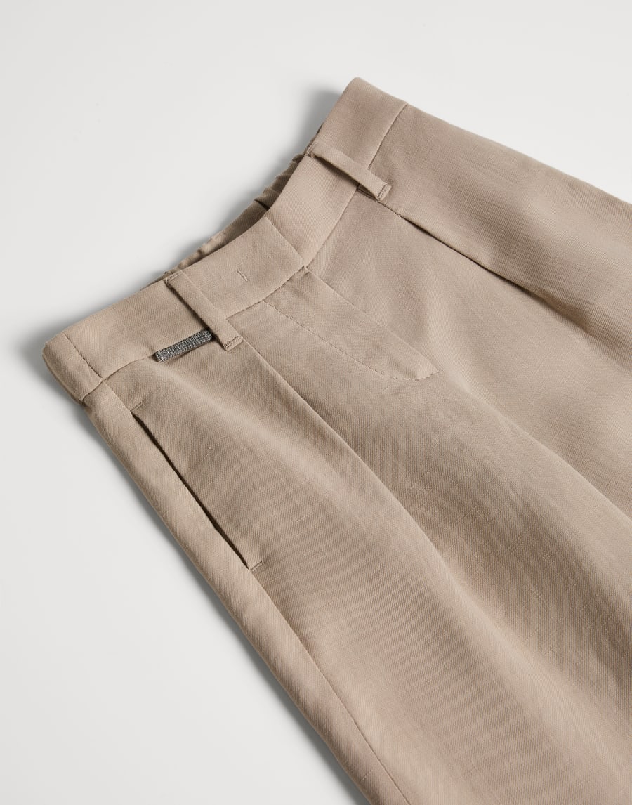 Pantalone A-line Pleated con monile Beige Chiaro Bambina - Brunello Cucinelli