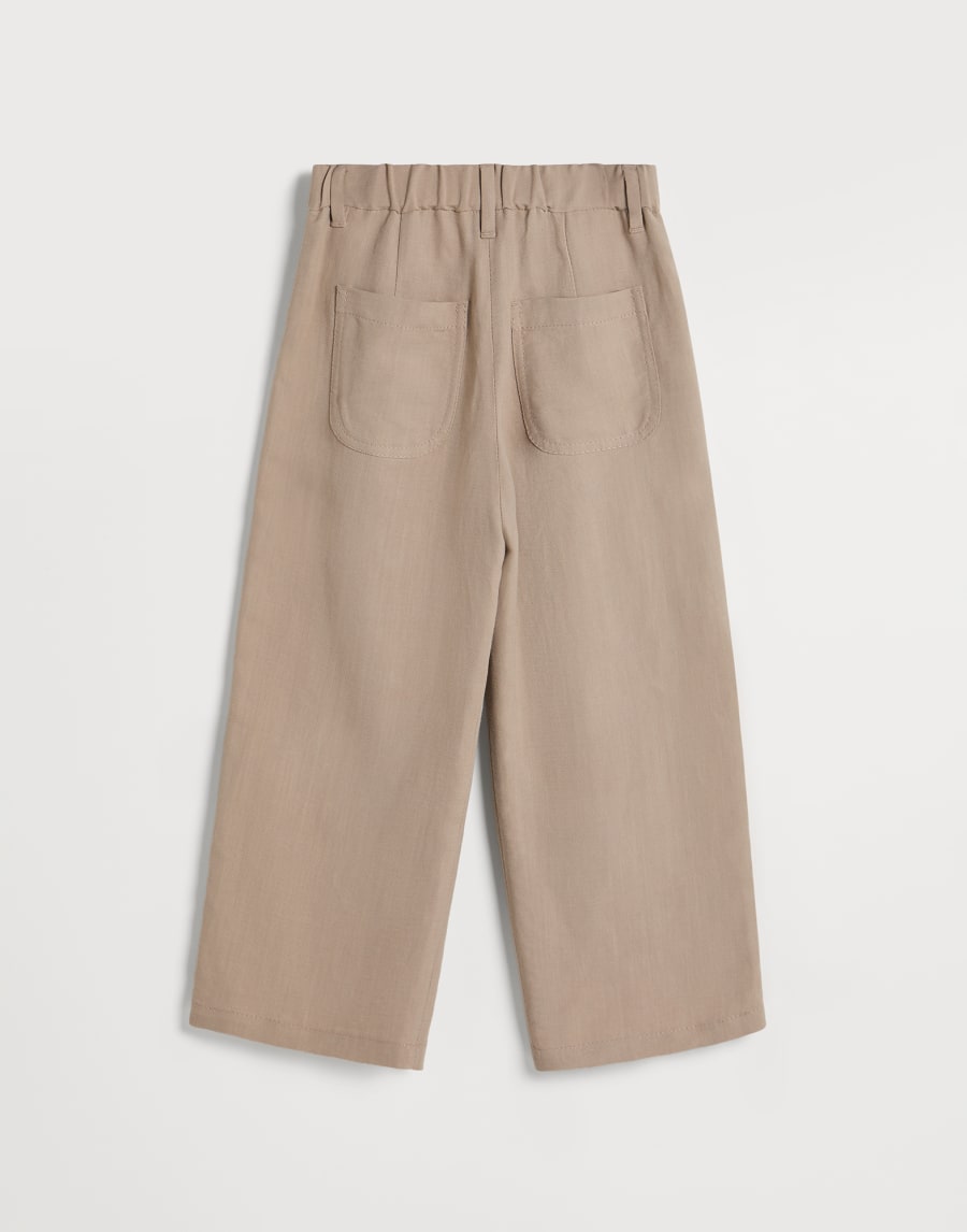 Pantalone A-line Pleated con monile Beige Chiaro Bambina - Brunello Cucinelli
