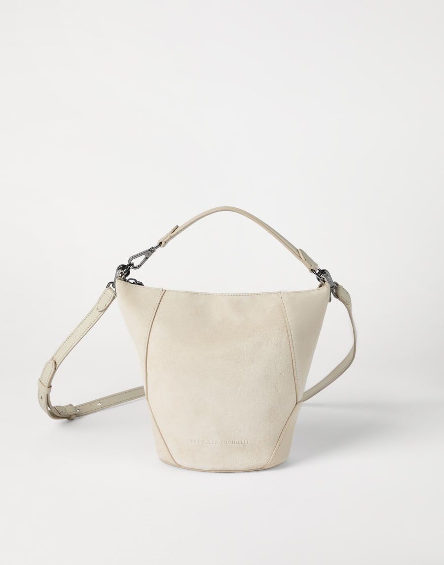 Sac seau BC Duo en daim Ivoire Femme - Brunello Cucinelli