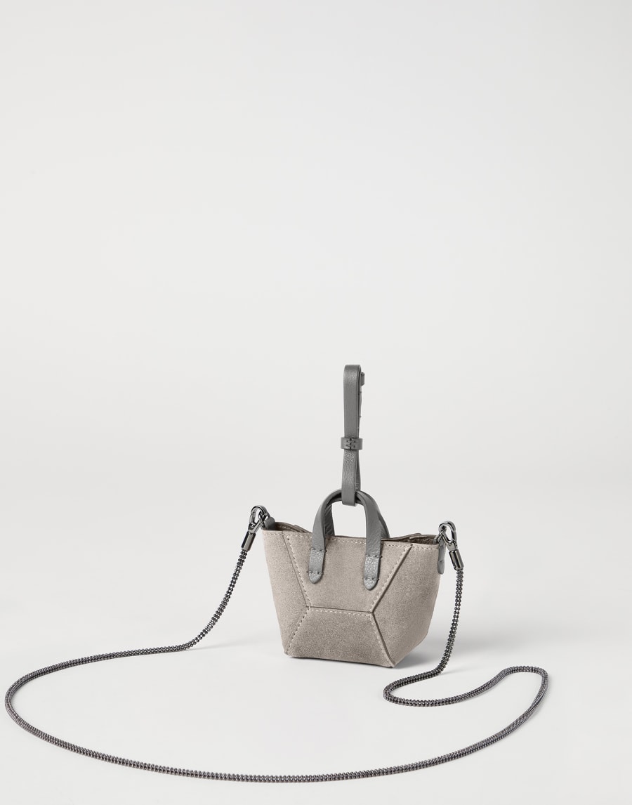 Suede BC Duo micro bag Khaki Woman - Brunello Cucinelli