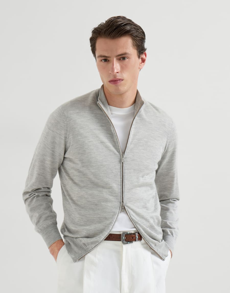 Cashmere and silk cardigan Pebble Man - Brunello Cucinelli