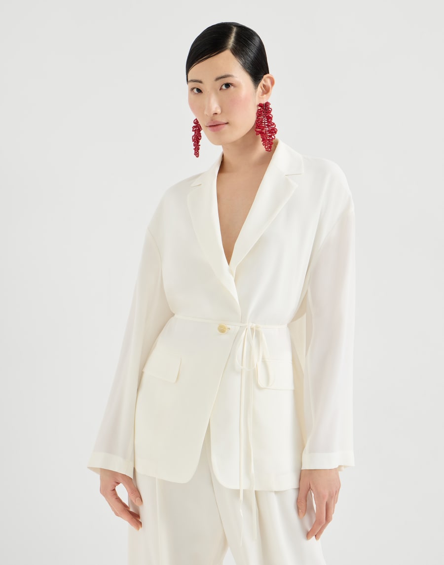 Sablé crêpe blazer White Woman - Brunello Cucinelli