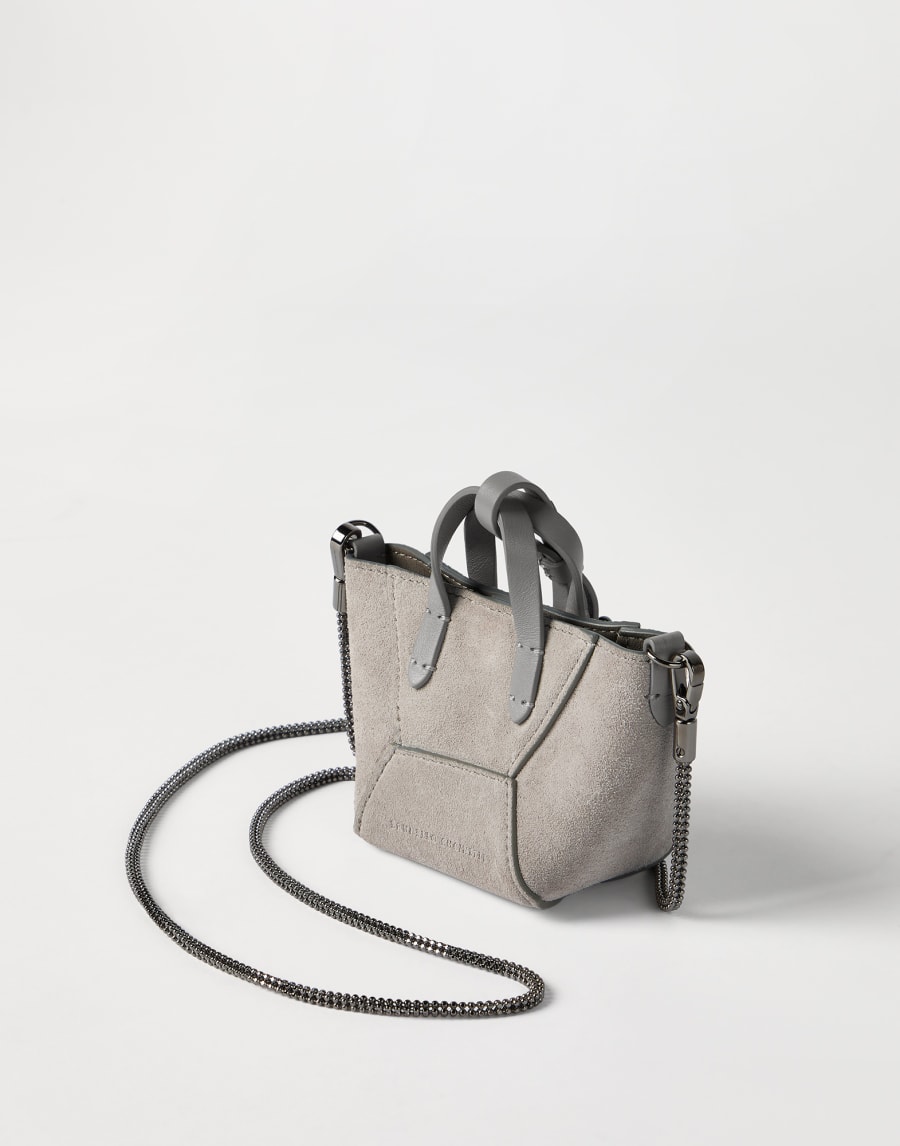 Suede BC Duo micro bag Khaki Woman - Brunello Cucinelli