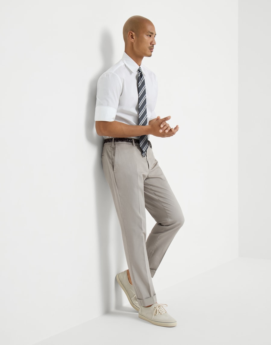Comfort gabardine trousers Light Grey Man - Brunello Cucinelli