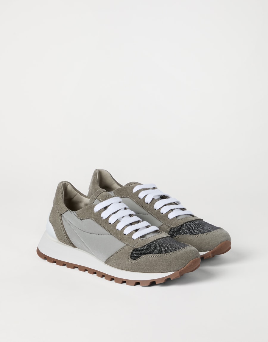 Fabric runners with monili Khaki Woman - Brunello Cucinelli