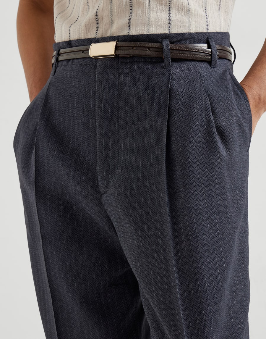Chevron trousers Navy Blue Man - Brunello Cucinelli