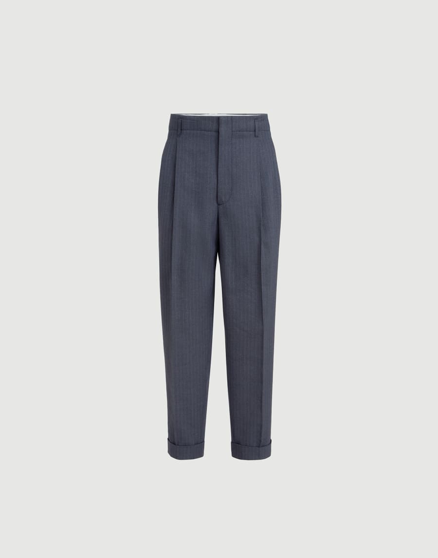Chevron trousers Navy Blue Man - Brunello Cucinelli