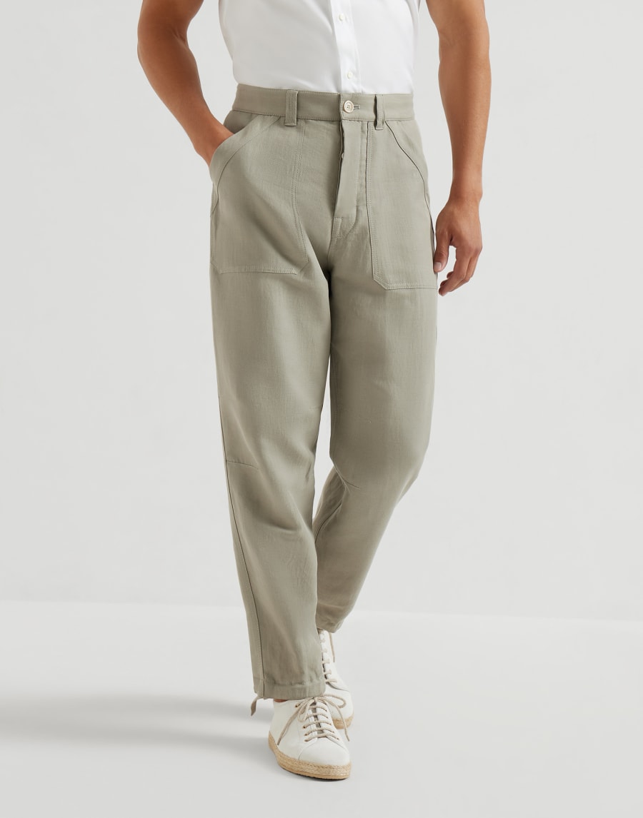 Pantalone in drill Khaki Uomo - Brunello Cucinelli