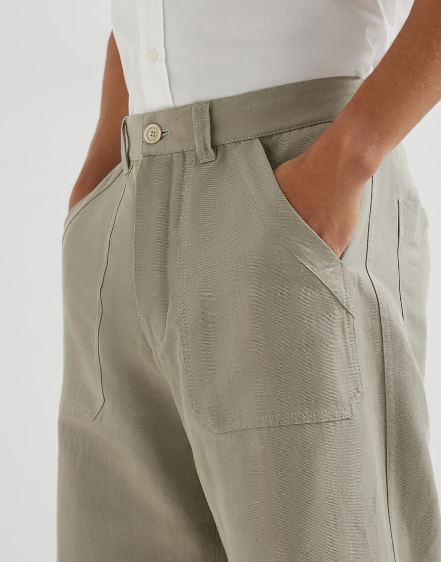 Pantalone in drill Khaki Uomo - Brunello Cucinelli