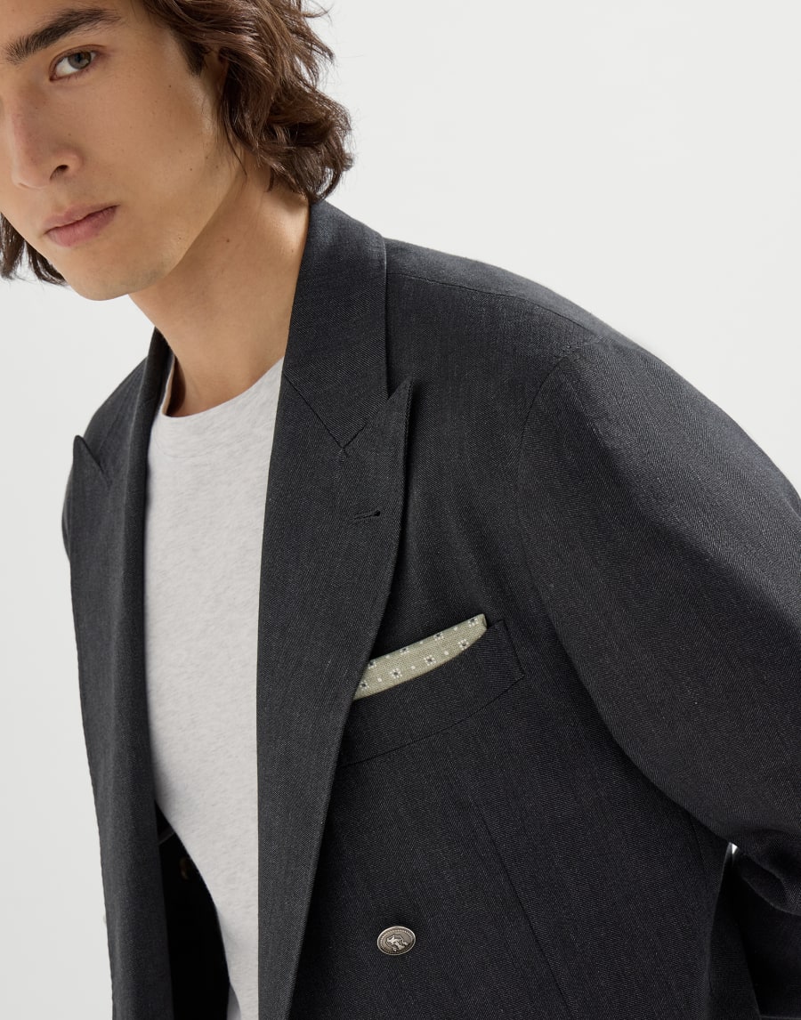 モチーフ入り ポケットチーフ カーキ メンズ - Brunello Cucinelli