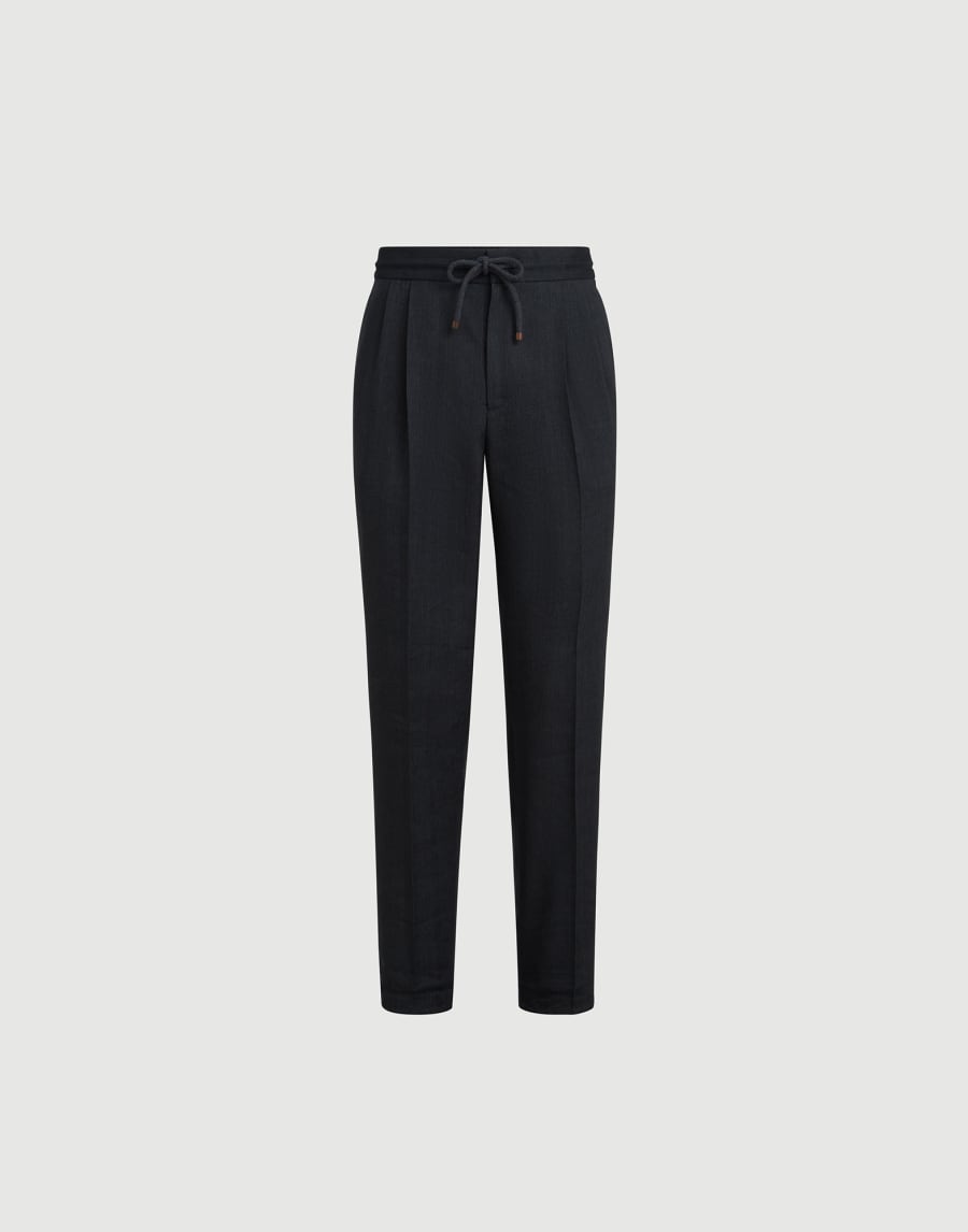 Pantalon à coulisse et double pince Anthracite Homme - Brunello Cucinelli