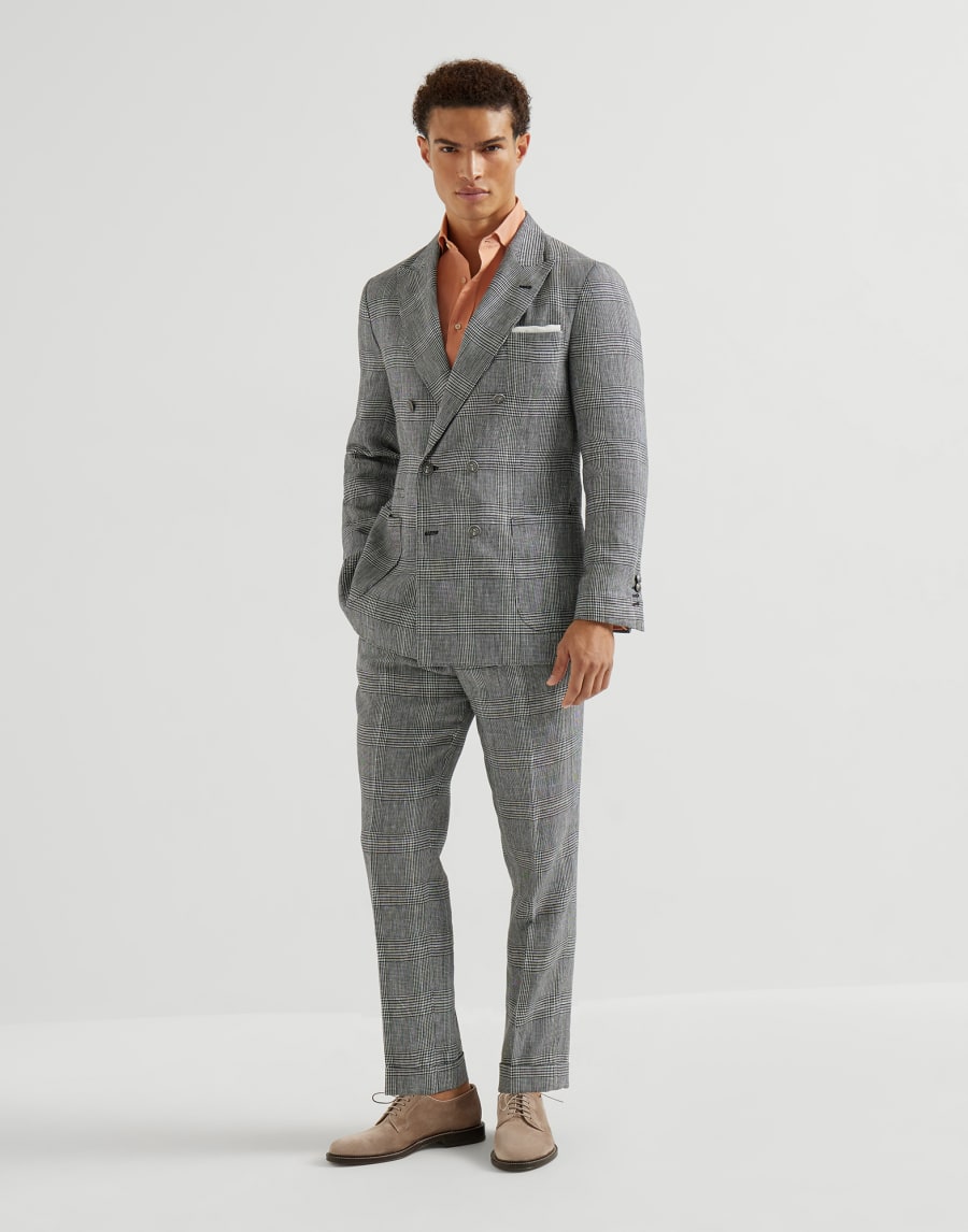 Suit with one-and-a-half-breasted jacket Black Man - Brunello Cucinelli