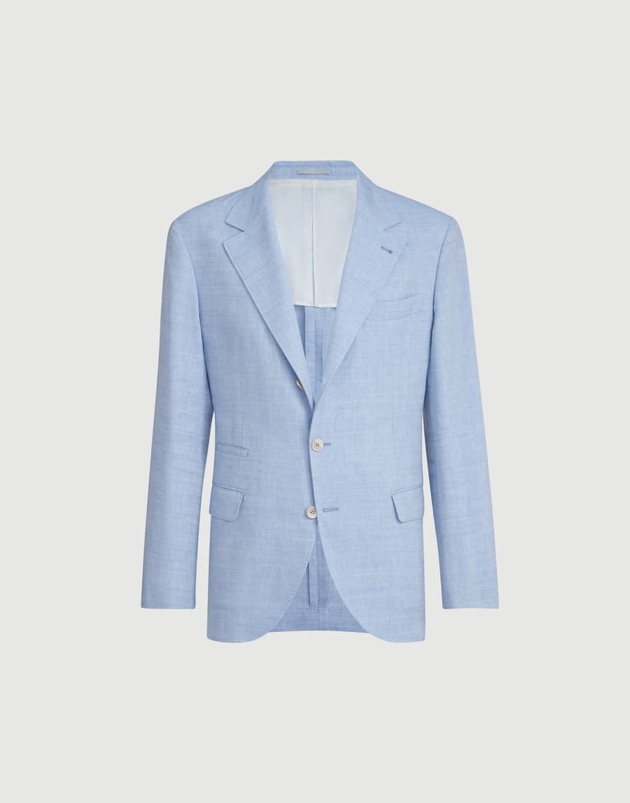 Chevron deconstructed blazer Azure Man - Brunello Cucinelli