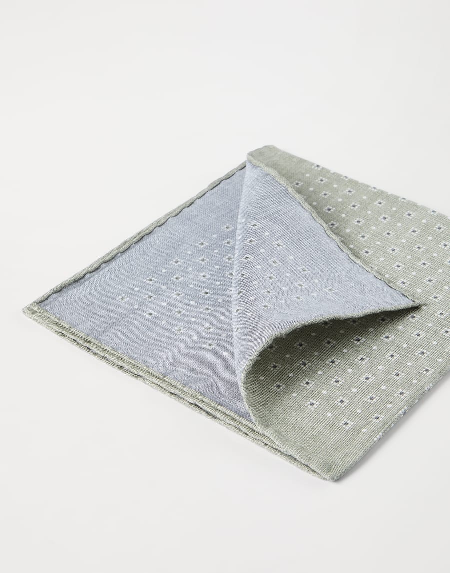 Pocket square with pattern Khaki Man - Brunello Cucinelli