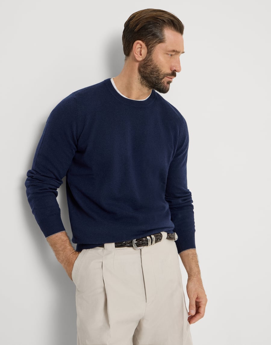 Cashmere sweater Navy Blue Man - Brunello Cucinelli