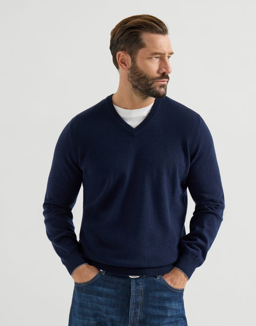 Cashmere sweater Navy Blue Man - Brunello Cucinelli