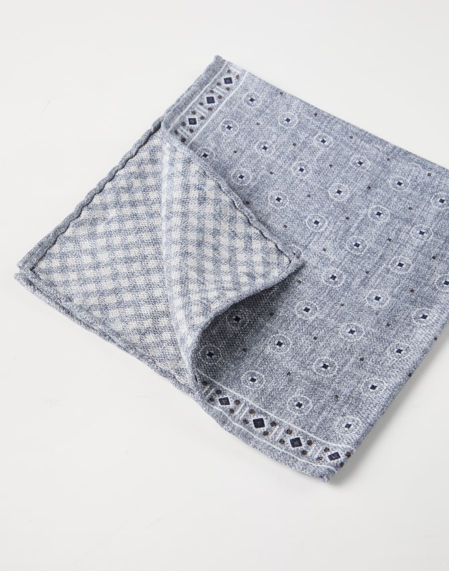Silk pocket square Grey Man - Brunello Cucinelli