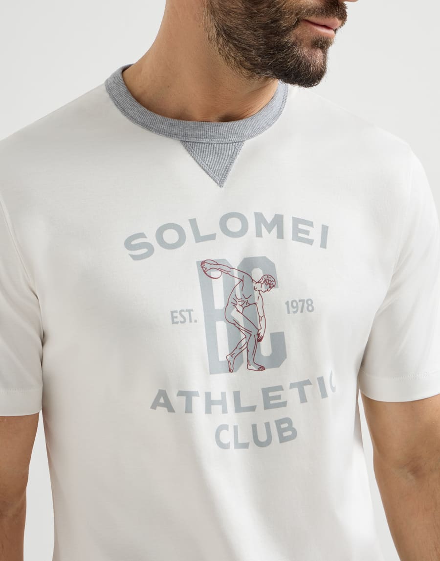 T-shirt with print Off-White Man - Brunello Cucinelli
