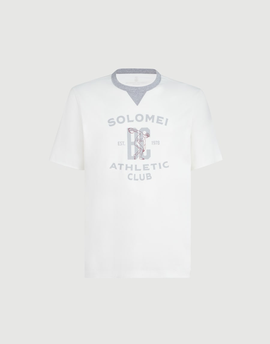 T-shirt with print Off-White Man - Brunello Cucinelli