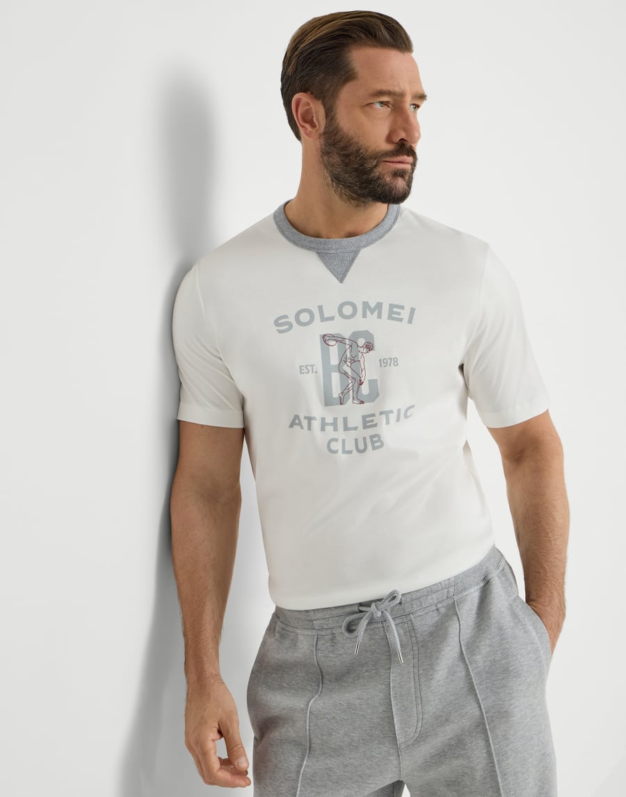 T-shirt with print Off-White Man - Brunello Cucinelli