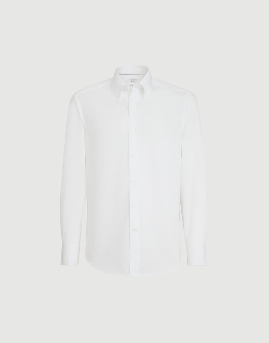 ボタンダウンカラー シャツ ホワイト メンズ - Brunello Cucinelli