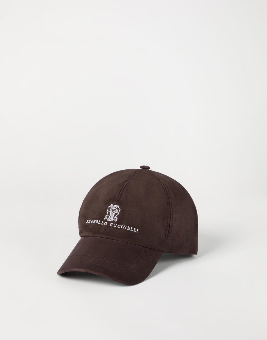 Suede baseball cap Coffee Man - Brunello Cucinelli