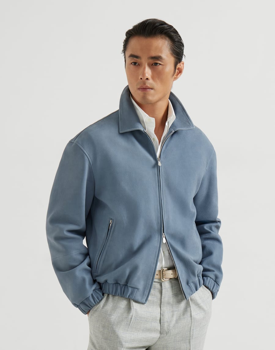 Blouson en nubuck Ardoise Homme - Brunello Cucinelli