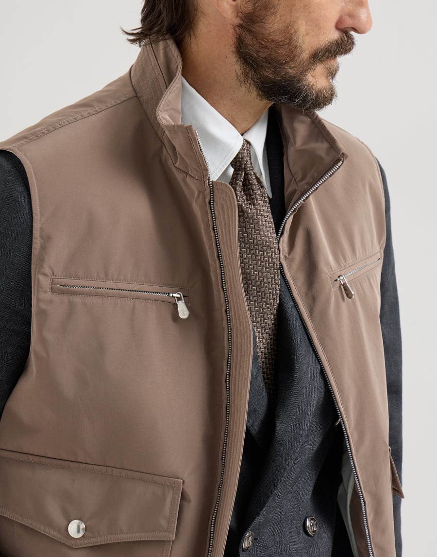 Nylon vest with padding Hazelnut Man - Brunello Cucinelli