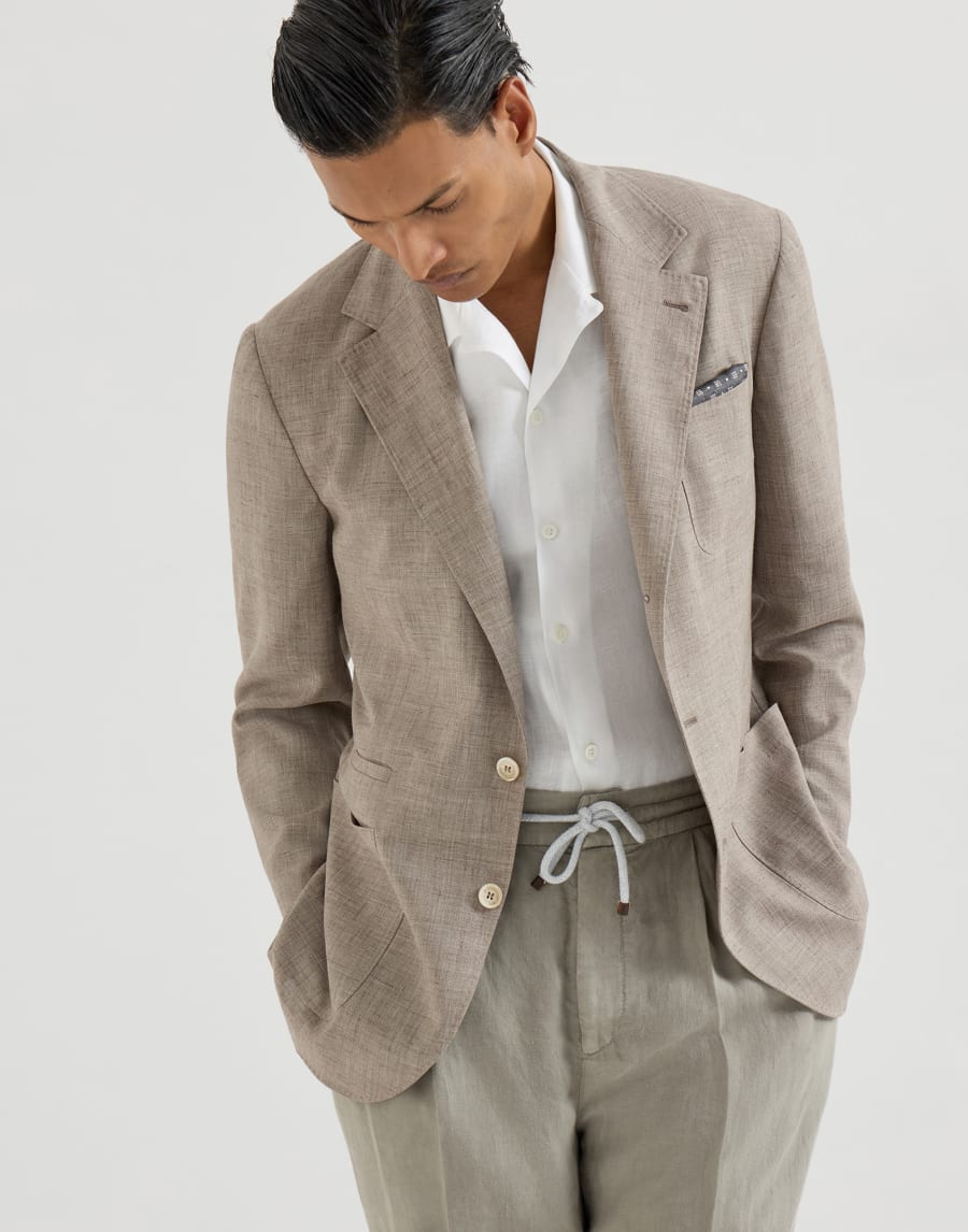 Deconstructed blazer Brown Man - Brunello Cucinelli
