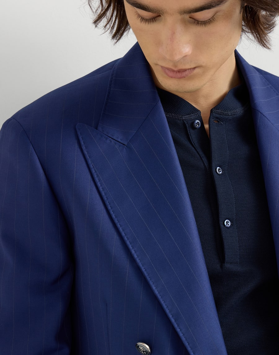 Veste demi-croisée Bleu Royal Homme - Brunello Cucinelli