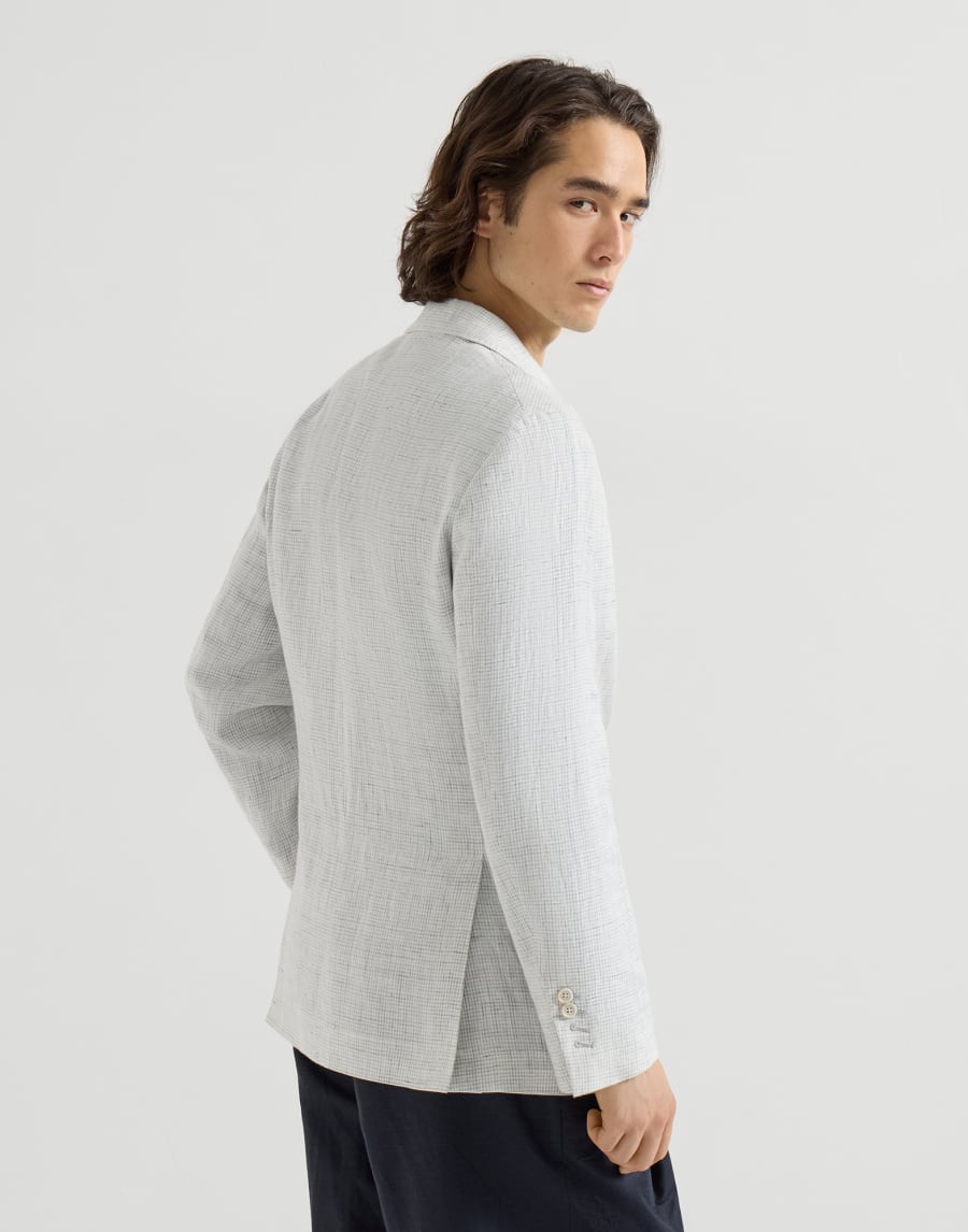 Houndstooth deconstructed blazer Pearl Grey Man - Brunello Cucinelli