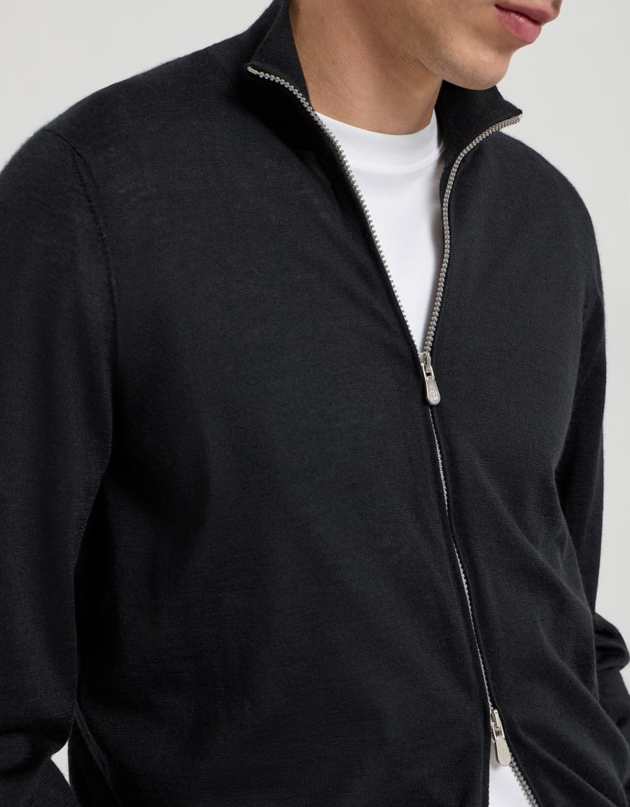 Cashmere and silk cardigan Black Man - Brunello Cucinelli