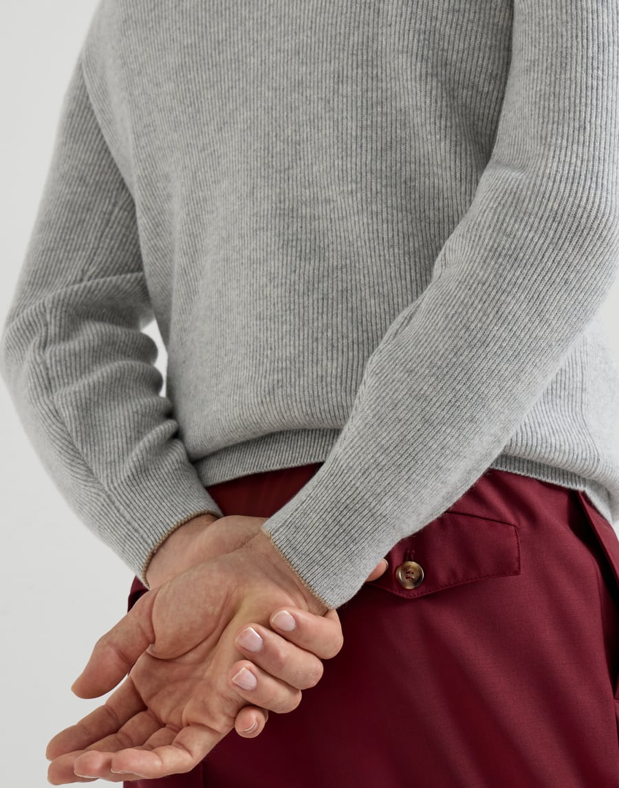 Cashmere English rib sweater Pebble Man - Brunello Cucinelli
