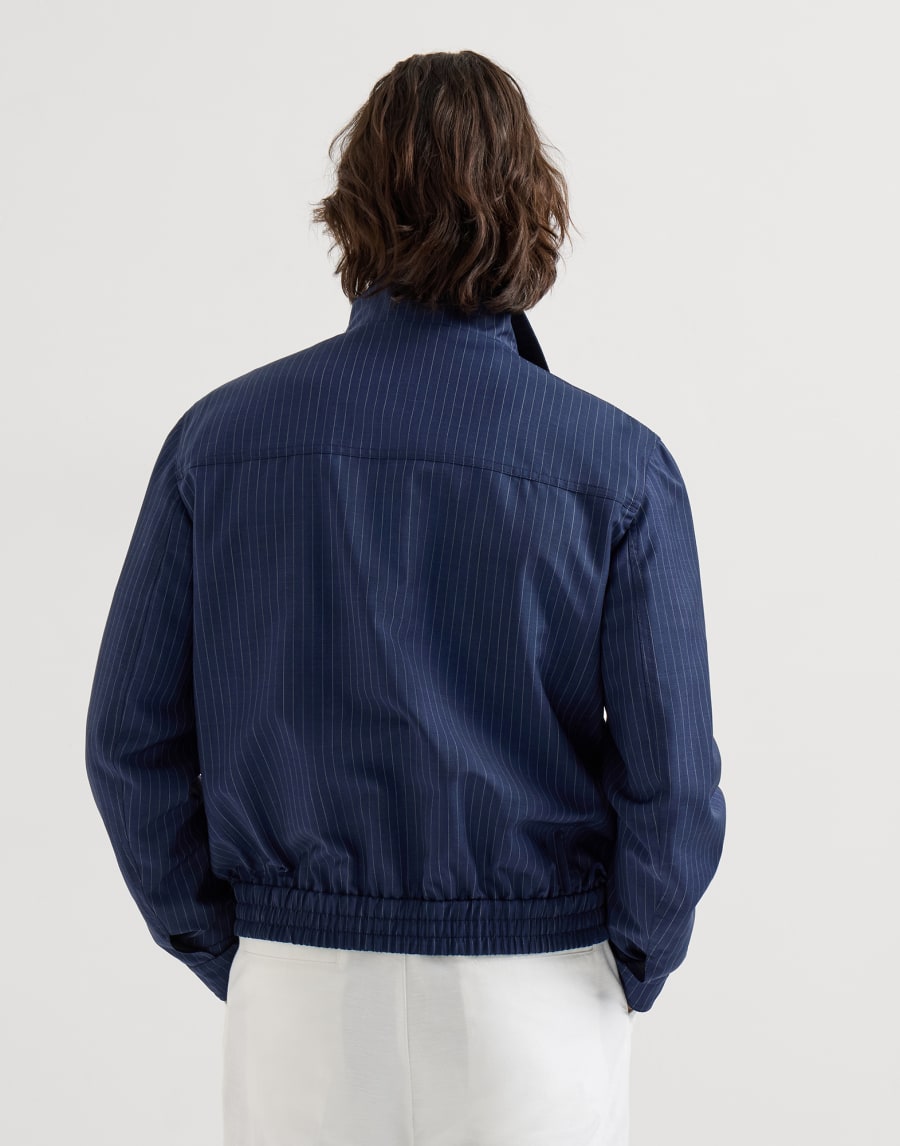 Куртка в меловую полоску Синий Мужчина - Brunello Cucinelli