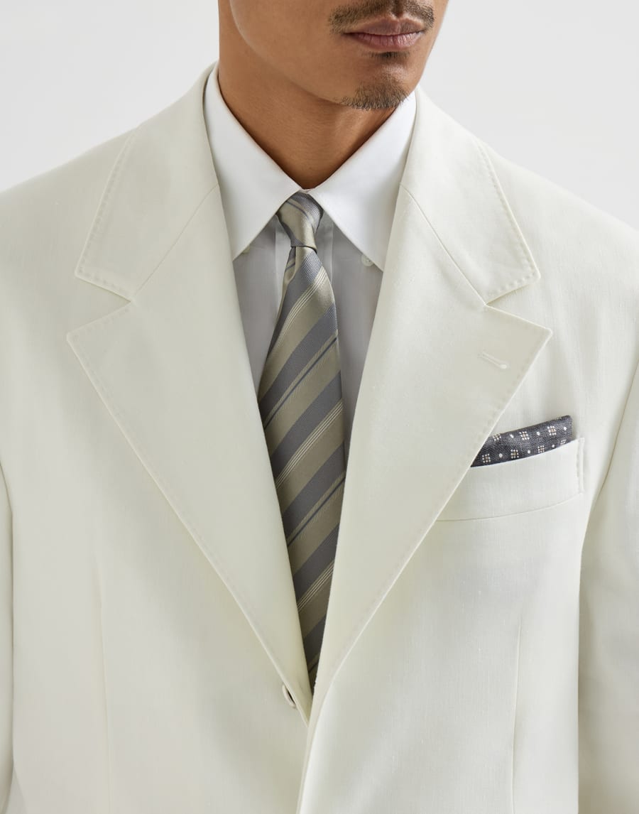 Striped silk necktie Khaki Man - Brunello Cucinelli