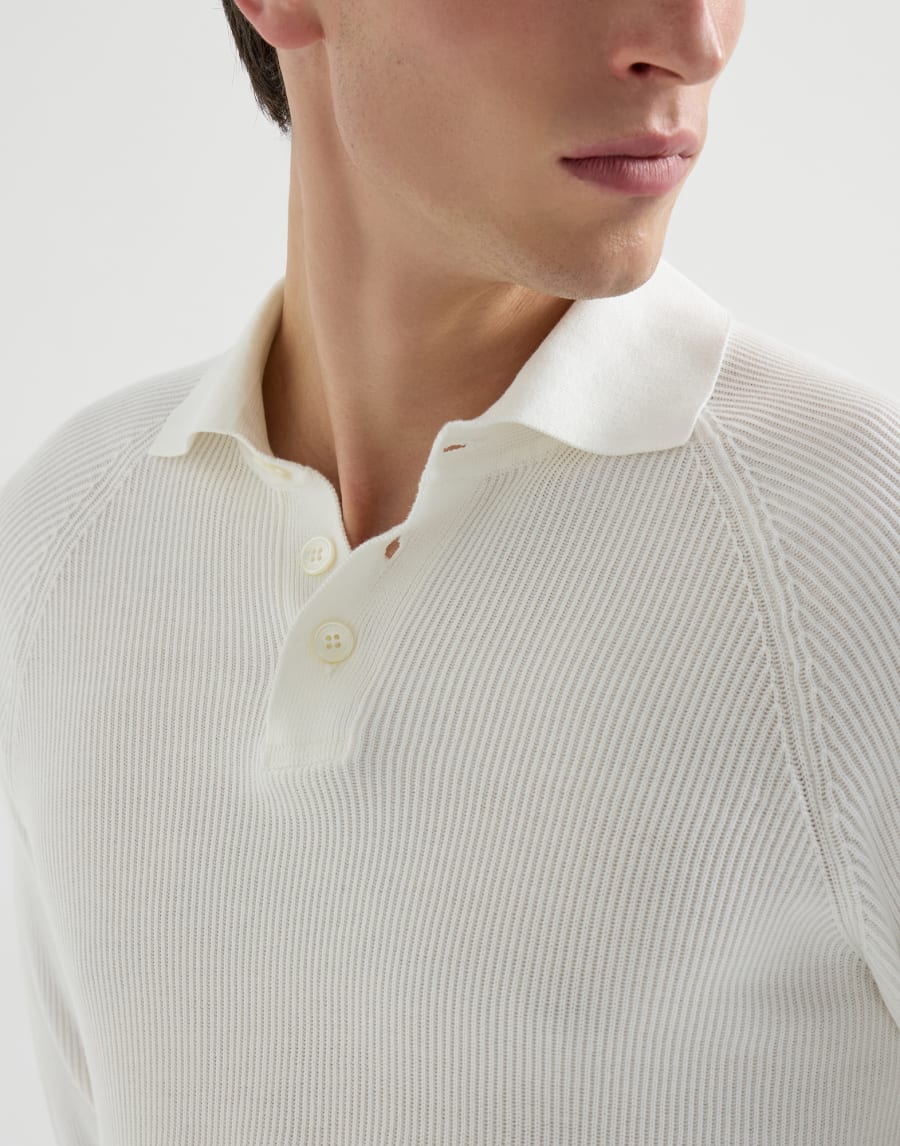 Rib knit polo Panama Man - Brunello Cucinelli